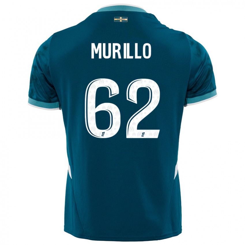 Niño Camiseta Amir Murillo #62 Azul Turquesa 2ª Equipación 2024/25 La Camisa Perú