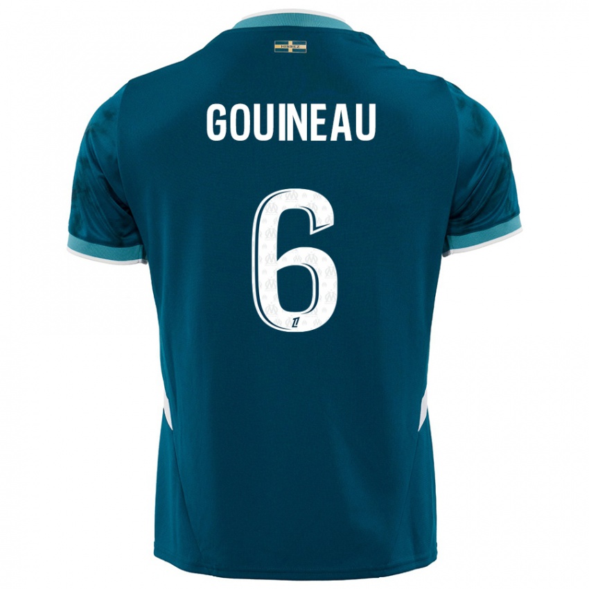 Niño Camiseta Coline Gouineau #6 Azul Turquesa 2ª Equipación 2024/25 La Camisa Perú