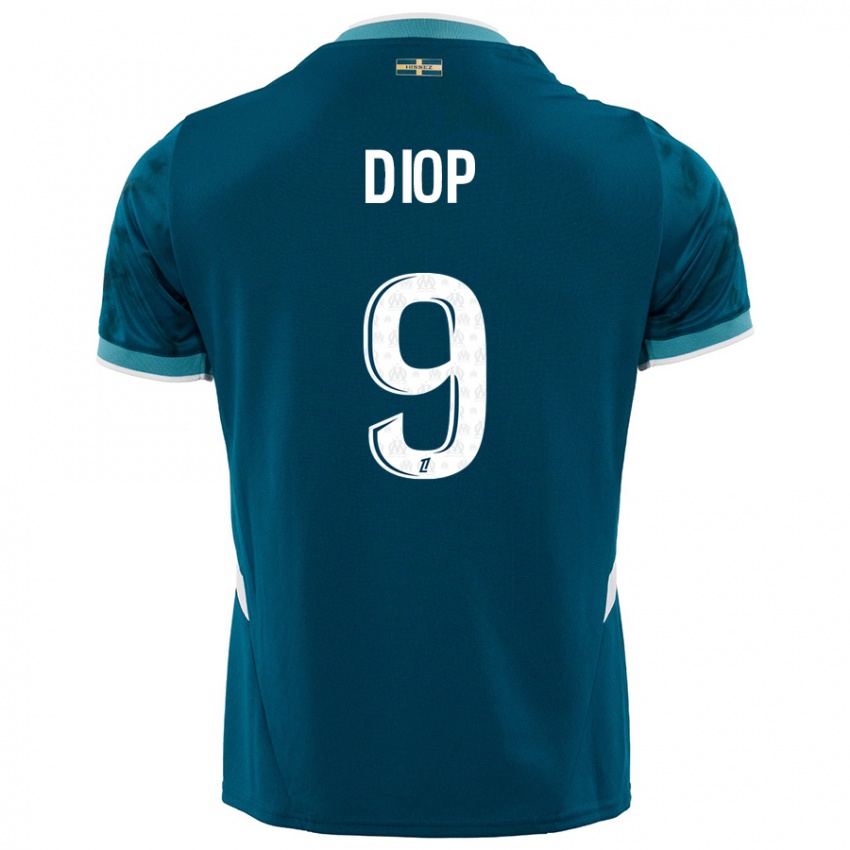 Niño Camiseta Mama Diop #9 Azul Turquesa 2ª Equipación 2024/25 La Camisa Perú