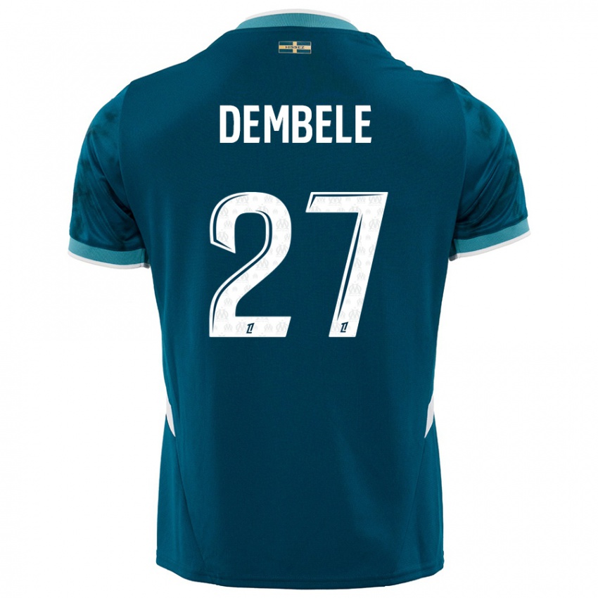 Niño Camiseta Coumba Dembélé #27 Azul Turquesa 2ª Equipación 2024/25 La Camisa Perú