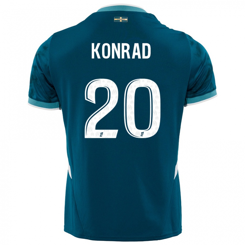 Niño Camiseta Konrad De La Fuente #20 Azul Turquesa 2ª Equipación 2024/25 La Camisa Perú