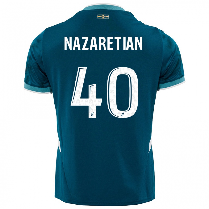 Niño Camiseta Manuel Nazaretian #40 Azul Turquesa 2ª Equipación 2024/25 La Camisa Perú