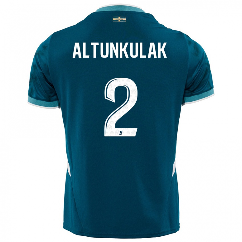 Niño Camiseta Selen Altunkulak #2 Azul Turquesa 2ª Equipación 2024/25 La Camisa Perú