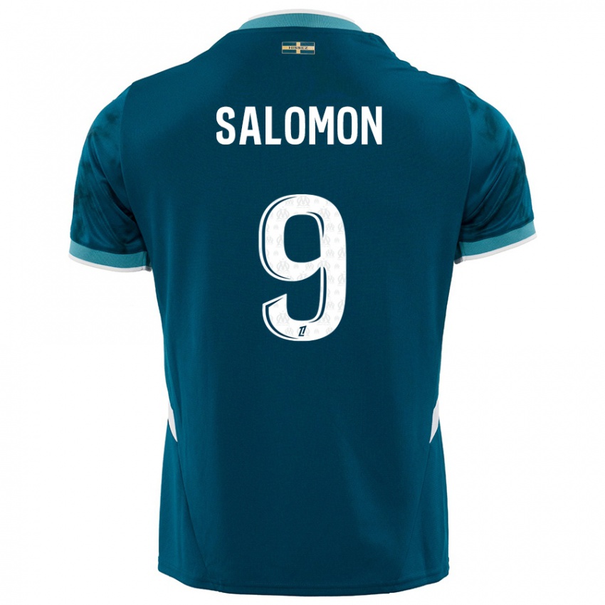 Niño Camiseta Maeva Salomon #9 Azul Turquesa 2ª Equipación 2024/25 La Camisa Perú