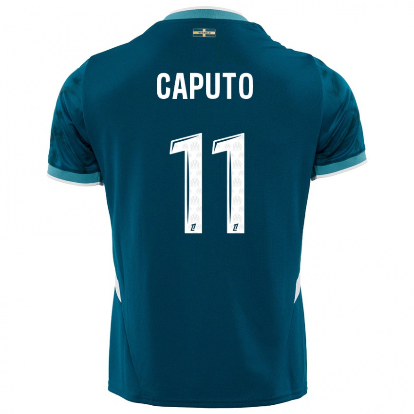 Niño Camiseta Cindy Caputo #11 Azul Turquesa 2ª Equipación 2024/25 La Camisa Perú