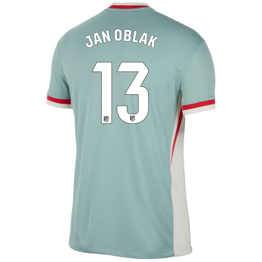 Niño Camiseta Jan Oblak #13 Beige Claro Azul 2ª Equipación 2024/25 La Camisa Perú