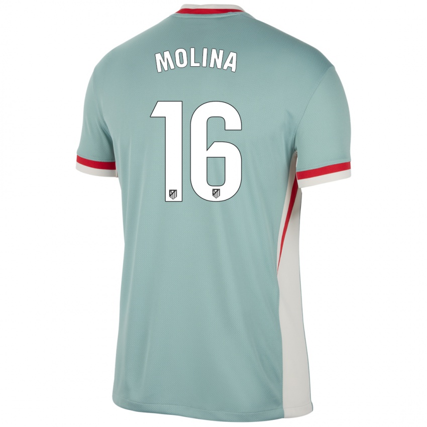 Niño Camiseta Nahuel Molina #16 Beige Claro Azul 2ª Equipación 2024/25 La Camisa Perú