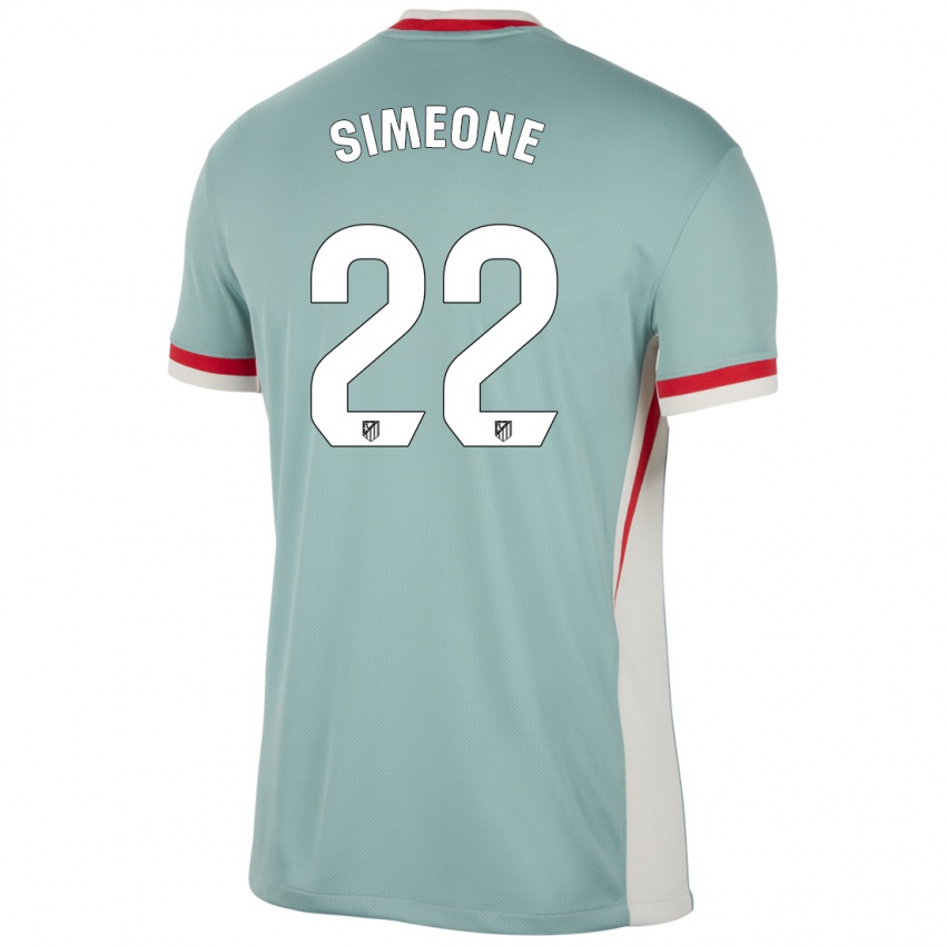 Niño Camiseta Giuliano Simeone #22 Beige Claro Azul 2ª Equipación 2024/25 La Camisa Perú