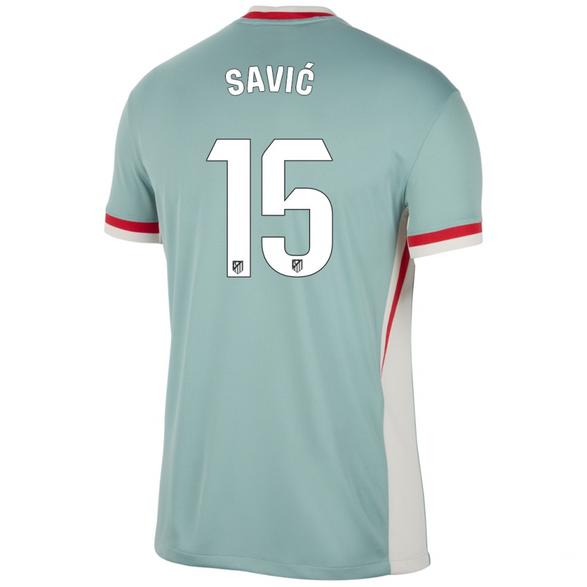 Niño Camiseta Stefan Savic #15 Beige Claro Azul 2ª Equipación 2024/25 La Camisa Perú