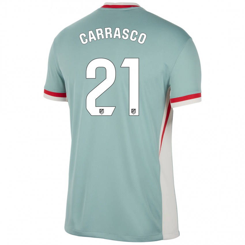 Niño Camiseta Yannick Carrasco #21 Beige Claro Azul 2ª Equipación 2024/25 La Camisa Perú