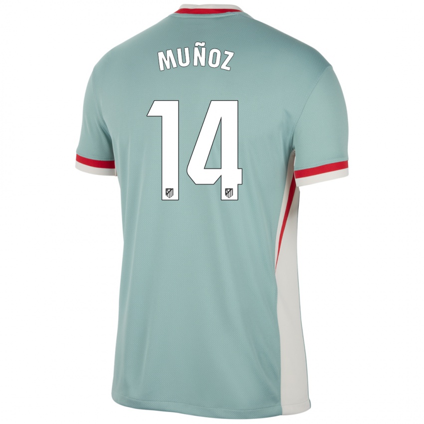 Niño Camiseta David Muñoz #14 Beige Claro Azul 2ª Equipación 2024/25 La Camisa Perú