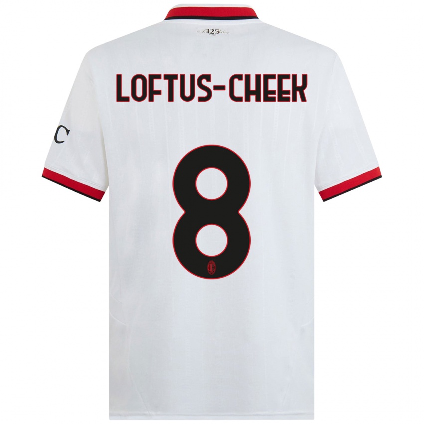 Niño Camiseta Ruben Loftus-Cheek #8 Blanco Negro Rojo 2ª Equipación 2024/25 La Camisa Perú