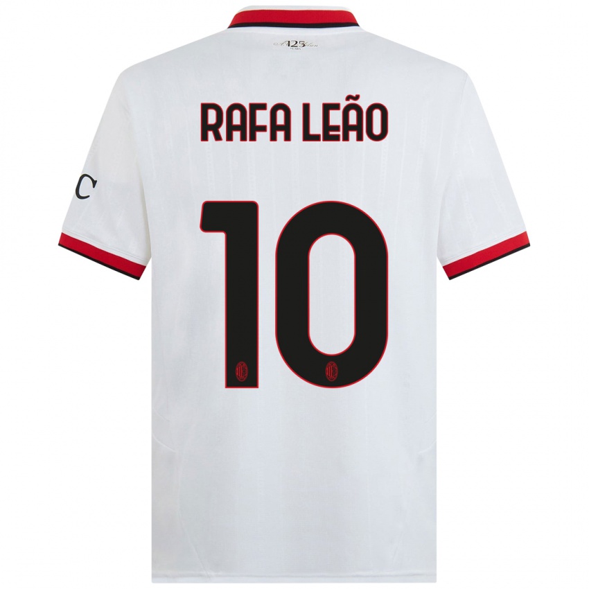 Niño Camiseta Rafael Leao #10 Blanco Negro Rojo 2ª Equipación 2024/25 La Camisa Perú