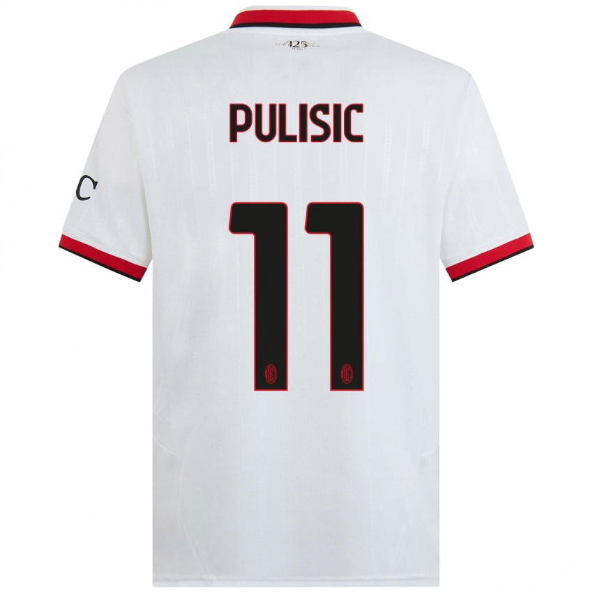 Niño Camiseta Christian Pulisic #11 Blanco Negro Rojo 2ª Equipación 2024/25 La Camisa Perú