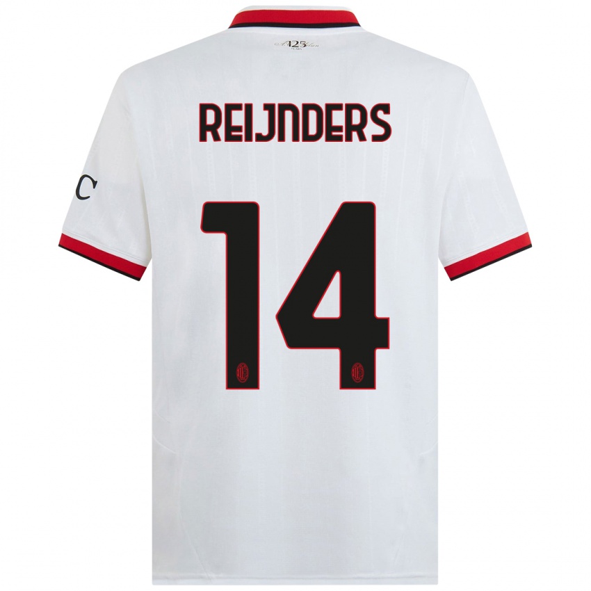 Niño Camiseta Tijjani Reijnders #14 Blanco Negro Rojo 2ª Equipación 2024/25 La Camisa Perú