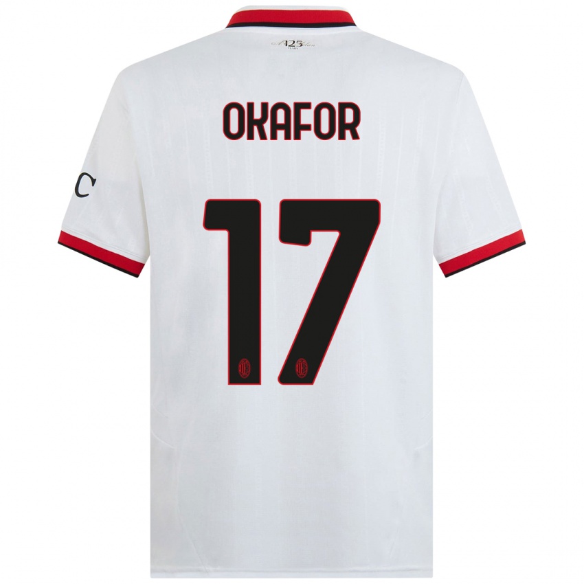 Niño Camiseta Noah Okafor #17 Blanco Negro Rojo 2ª Equipación 2024/25 La Camisa Perú