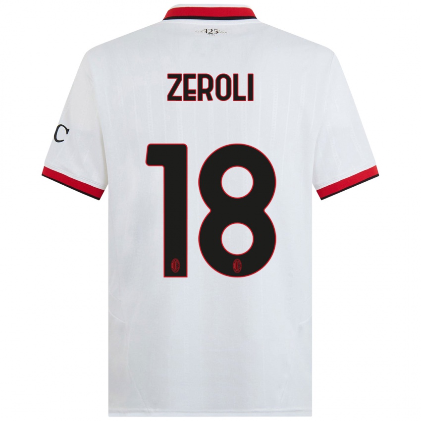 Niño Camiseta Kevin Zeroli #18 Blanco Negro Rojo 2ª Equipación 2024/25 La Camisa Perú