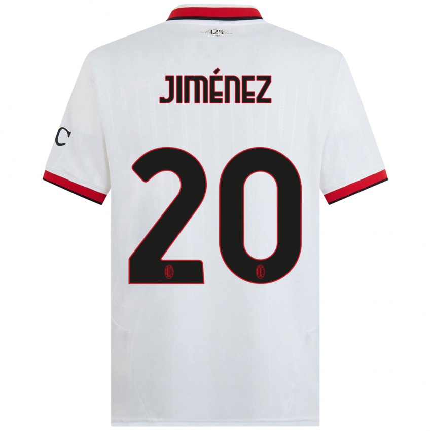 Niño Camiseta Álex Jiménez #20 Blanco Negro Rojo 2ª Equipación 2024/25 La Camisa Perú