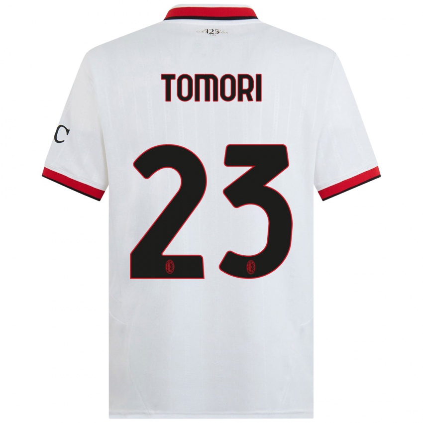 Niño Camiseta Fikayo Tomori #23 Blanco Negro Rojo 2ª Equipación 2024/25 La Camisa Perú