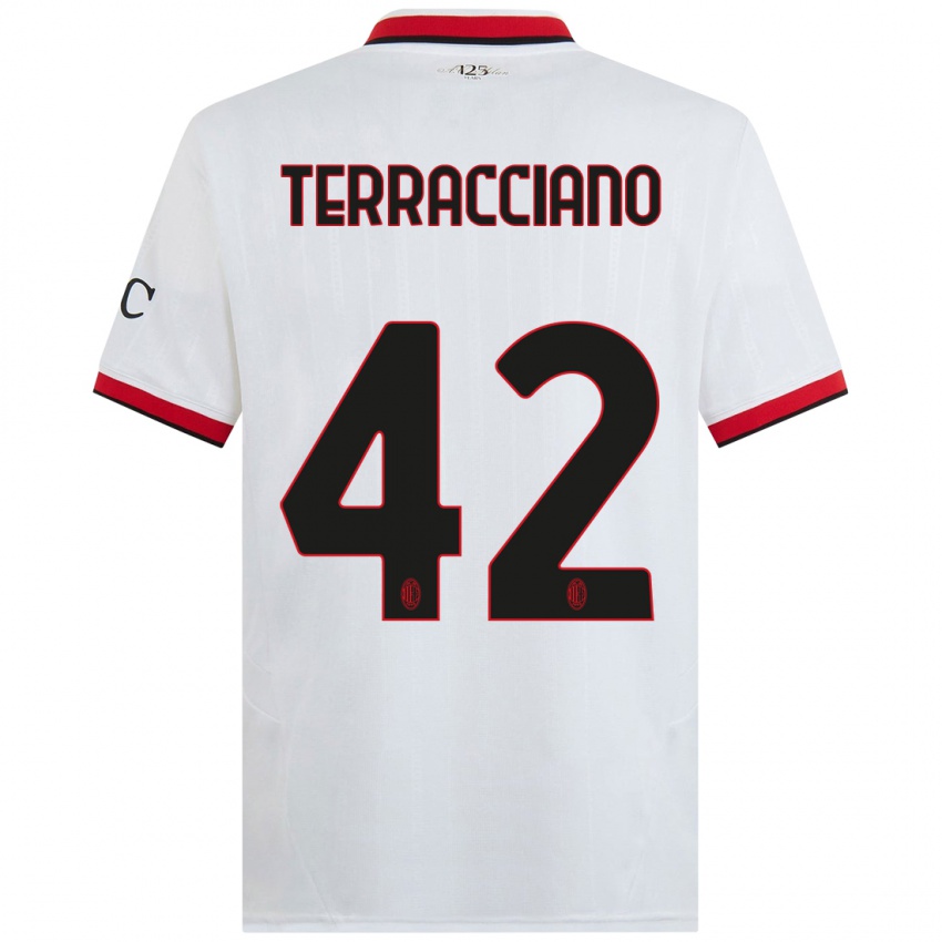 Niño Camiseta Filippo Terracciano #42 Blanco Negro Rojo 2ª Equipación 2024/25 La Camisa Perú