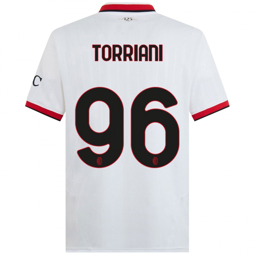 Niño Camiseta Lorenzo Torriani #96 Blanco Negro Rojo 2ª Equipación 2024/25 La Camisa Perú