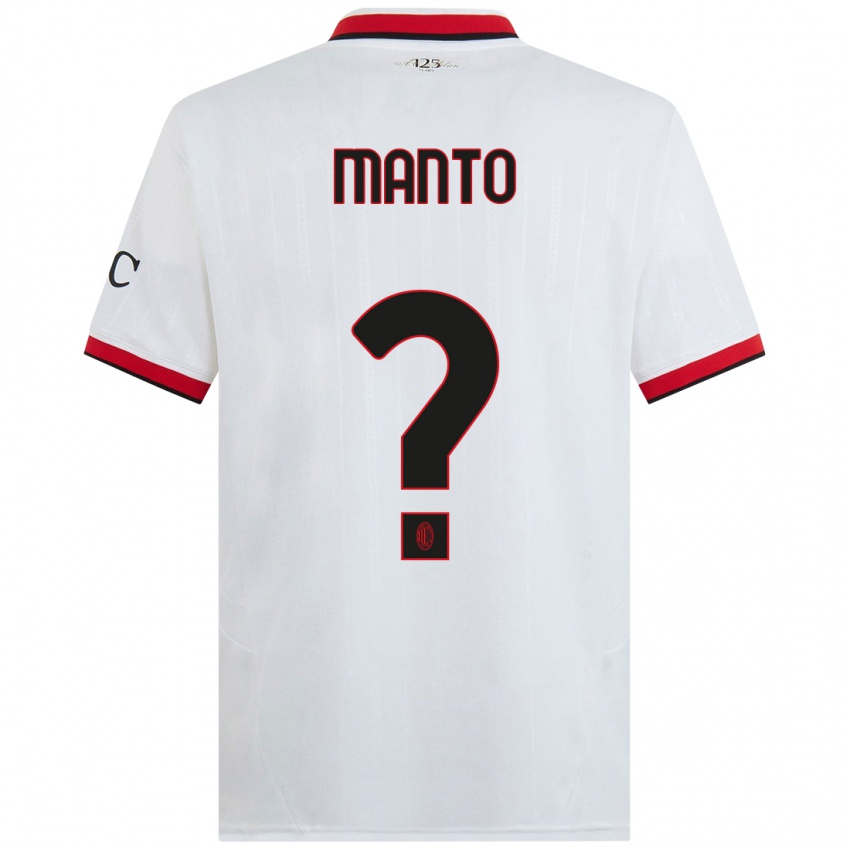 Niño Camiseta Gaetano Manto #0 Blanco Negro Rojo 2ª Equipación 2024/25 La Camisa Perú