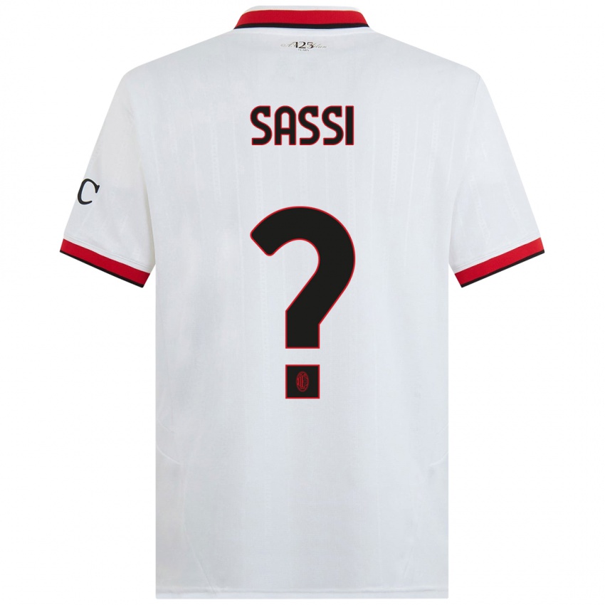 Niño Camiseta Simone Sassi #0 Blanco Negro Rojo 2ª Equipación 2024/25 La Camisa Perú