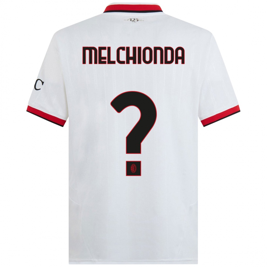 Niño Camiseta Marco Melchionda #0 Blanco Negro Rojo 2ª Equipación 2024/25 La Camisa Perú