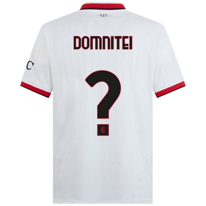 Niño Camiseta Francesco Domniței #0 Blanco Negro Rojo 2ª Equipación 2024/25 La Camisa Perú