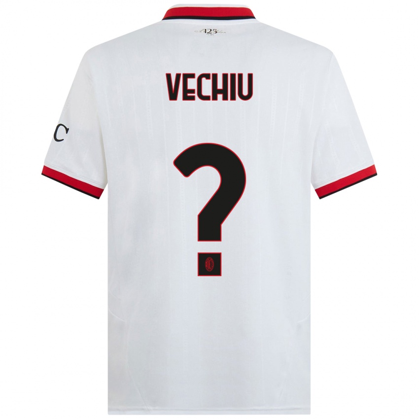 Niño Camiseta Christian Vechiu #0 Blanco Negro Rojo 2ª Equipación 2024/25 La Camisa Perú