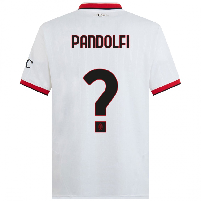 Niño Camiseta Fabio Pandolfi #0 Blanco Negro Rojo 2ª Equipación 2024/25 La Camisa Perú