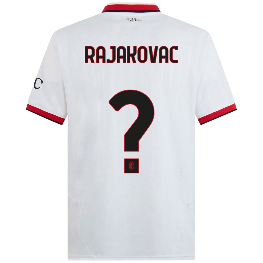 Niño Camiseta Mihajlo Rajakovac #0 Blanco Negro Rojo 2ª Equipación 2024/25 La Camisa Perú