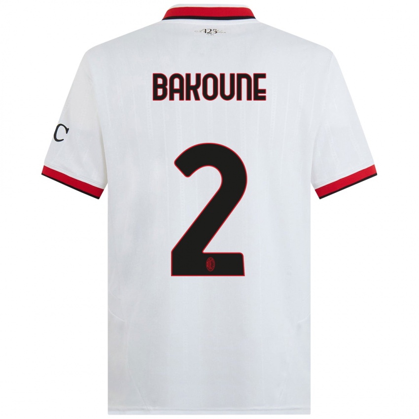 Niño Camiseta Adam Bakoune #2 Blanco Negro Rojo 2ª Equipación 2024/25 La Camisa Perú