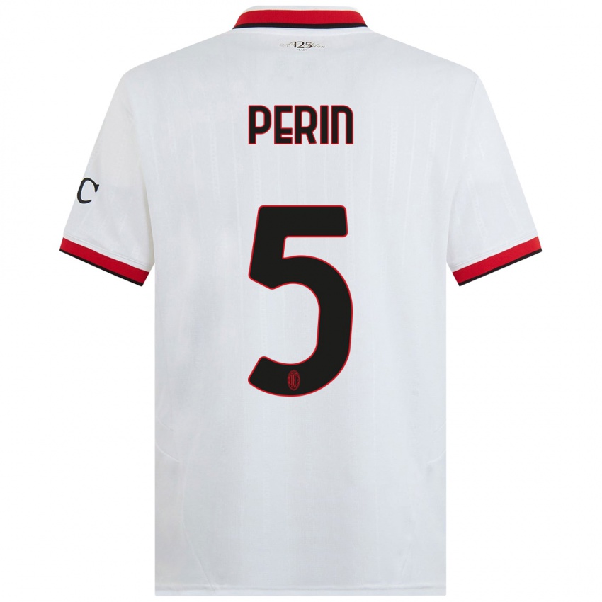 Niño Camiseta Ernesto Perin #5 Blanco Negro Rojo 2ª Equipación 2024/25 La Camisa Perú