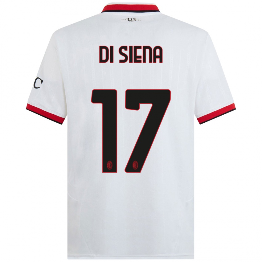 Niño Camiseta Andrea Di Siena #17 Blanco Negro Rojo 2ª Equipación 2024/25 La Camisa Perú