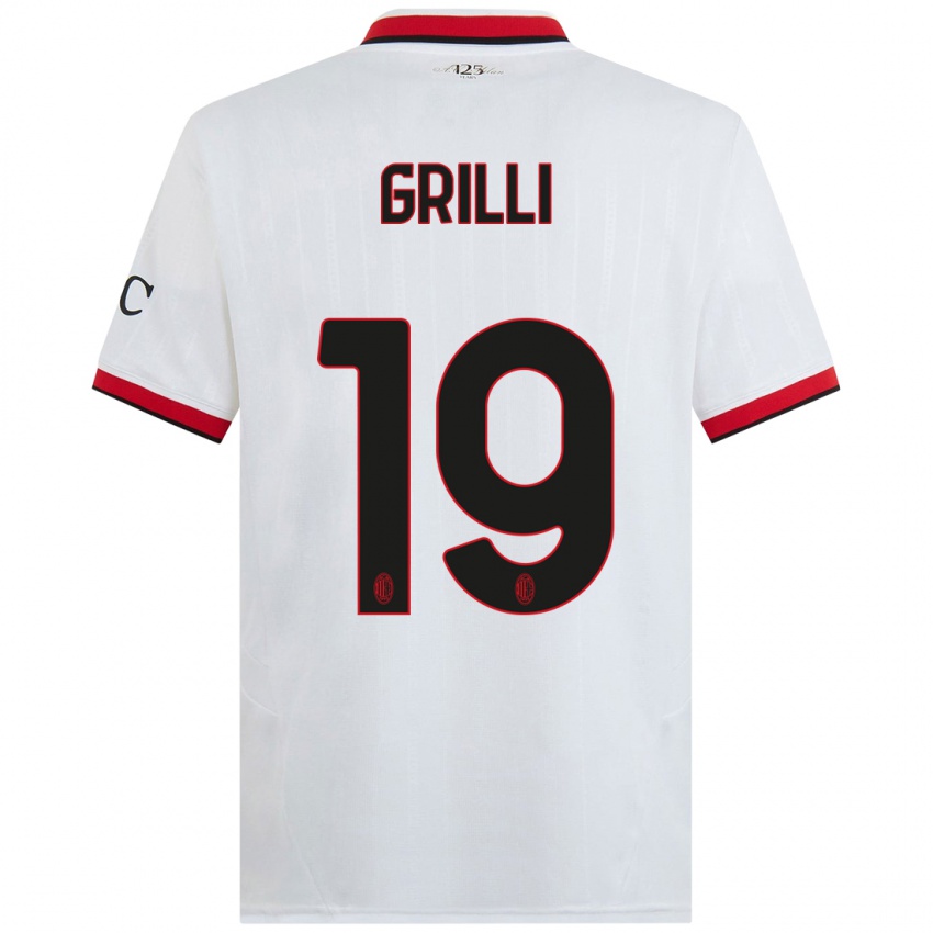 Niño Camiseta Lorenzo Grilli #19 Blanco Negro Rojo 2ª Equipación 2024/25 La Camisa Perú