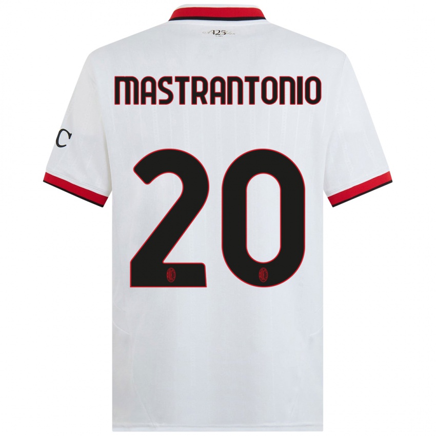 Niño Camiseta Davide Mastrantonio #20 Blanco Negro Rojo 2ª Equipación 2024/25 La Camisa Perú