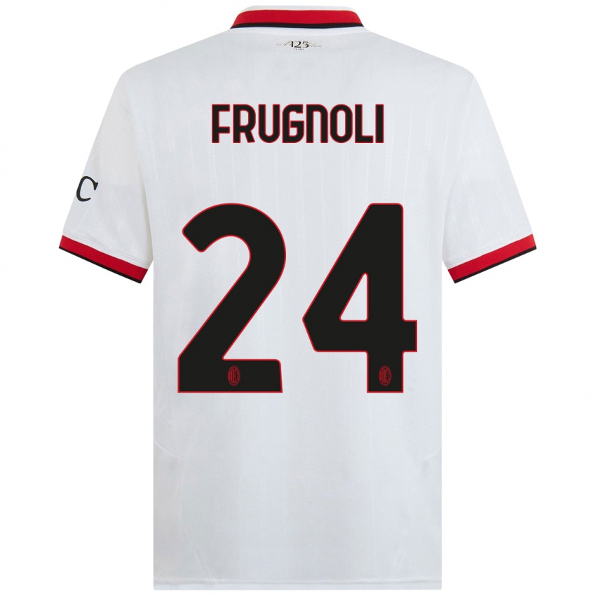 Niño Camiseta Leonardo Frugnoli #24 Blanco Negro Rojo 2ª Equipación 2024/25 La Camisa Perú