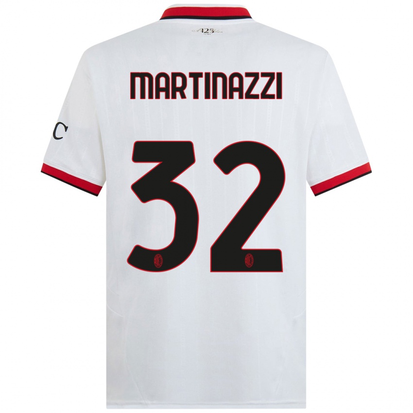 Niño Camiseta Luca Martinazzi #32 Blanco Negro Rojo 2ª Equipación 2024/25 La Camisa Perú