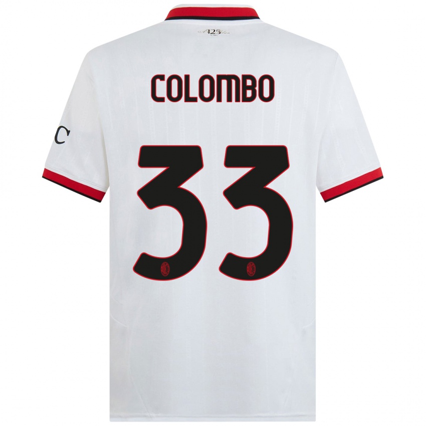 Niño Camiseta Federico Colombo #33 Blanco Negro Rojo 2ª Equipación 2024/25 La Camisa Perú