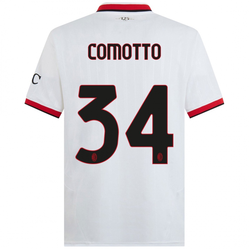 Niño Camiseta Christian Comotto #34 Blanco Negro Rojo 2ª Equipación 2024/25 La Camisa Perú