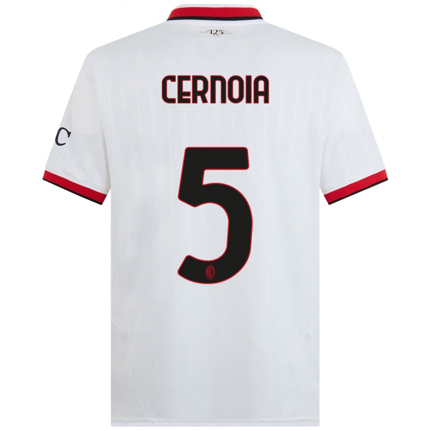 Niño Camiseta Valentina Cernoia #5 Blanco Negro Rojo 2ª Equipación 2024/25 La Camisa Perú