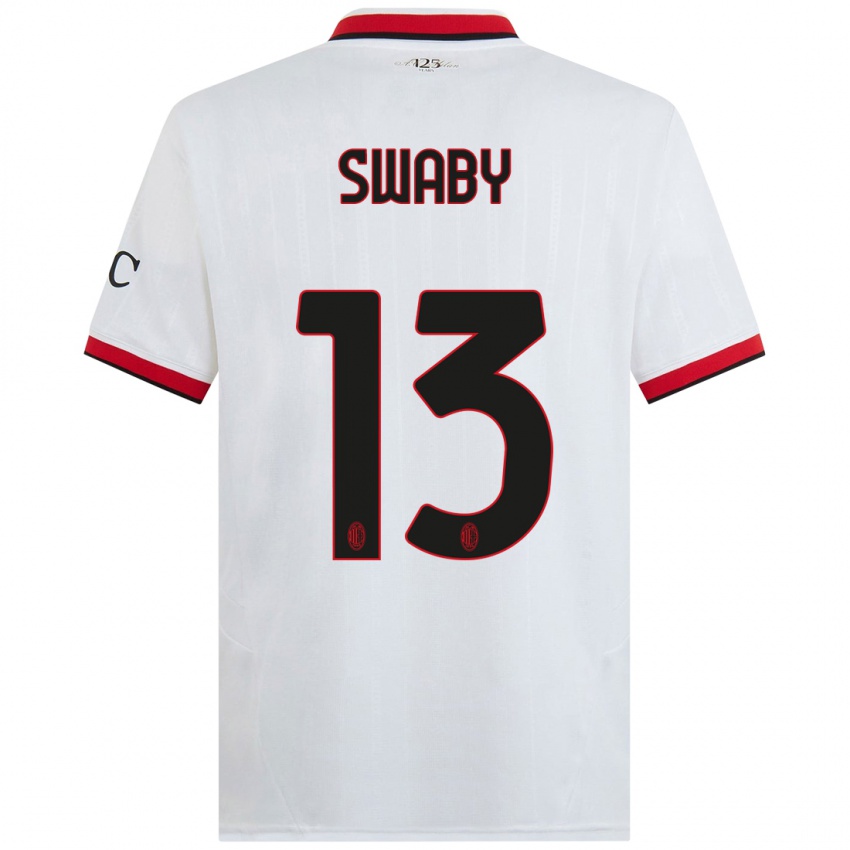 Niño Camiseta Allyson Swaby #13 Blanco Negro Rojo 2ª Equipación 2024/25 La Camisa Perú