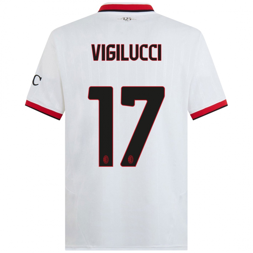 Niño Camiseta Valery Vigilucci #17 Blanco Negro Rojo 2ª Equipación 2024/25 La Camisa Perú