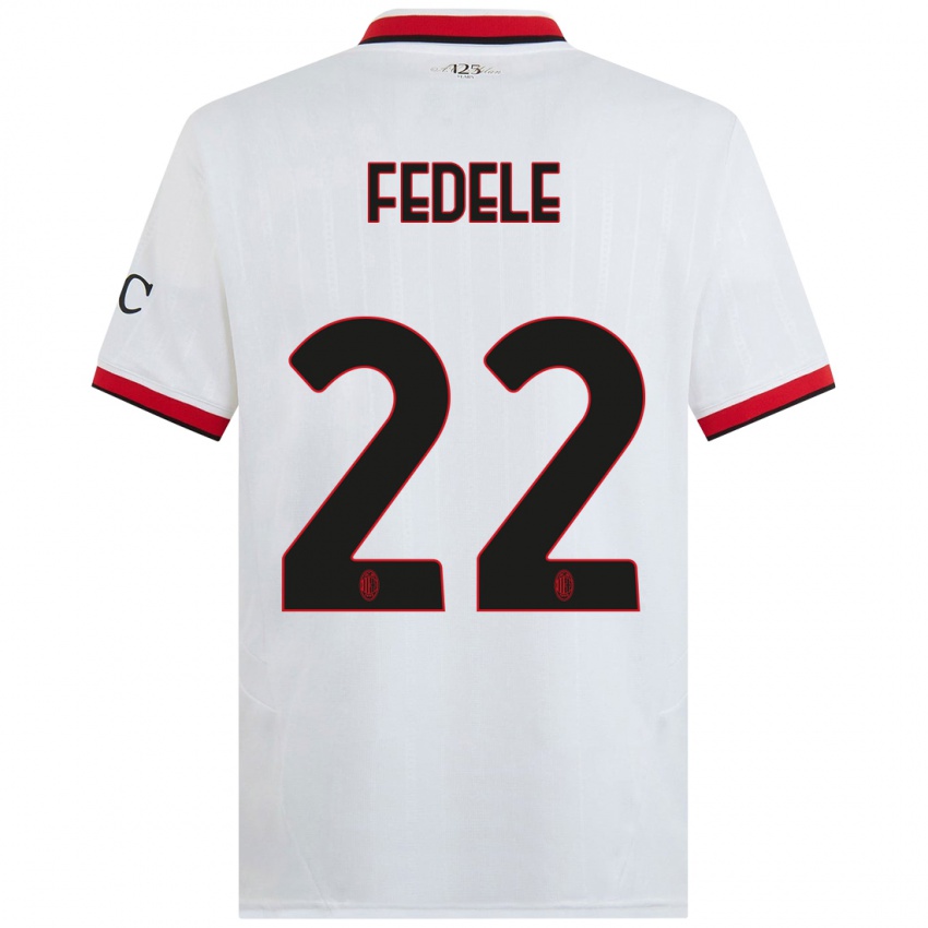 Niño Camiseta Noemi Fedele #22 Blanco Negro Rojo 2ª Equipación 2024/25 La Camisa Perú