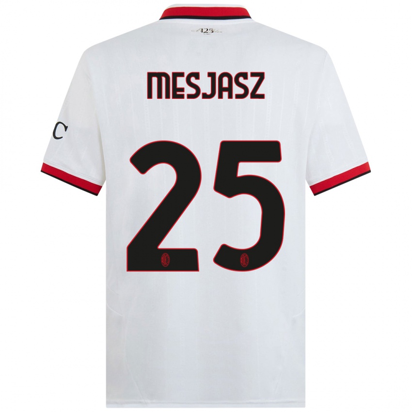 Niño Camiseta Malgorzata Mesjasz #25 Blanco Negro Rojo 2ª Equipación 2024/25 La Camisa Perú