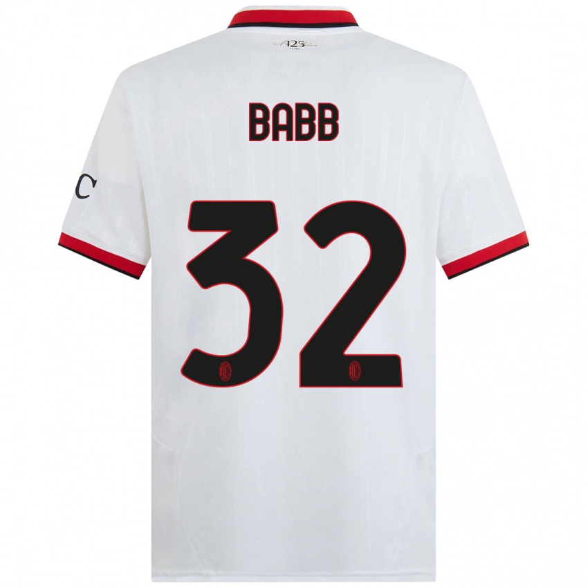 Niño Camiseta Selena Delia Babb #32 Blanco Negro Rojo 2ª Equipación 2024/25 La Camisa Perú