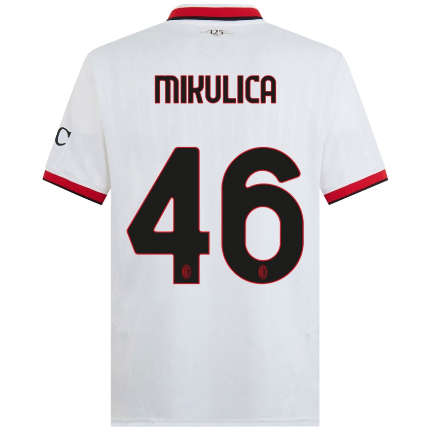 Niño Camiseta Petra Mikulica #46 Blanco Negro Rojo 2ª Equipación 2024/25 La Camisa Perú