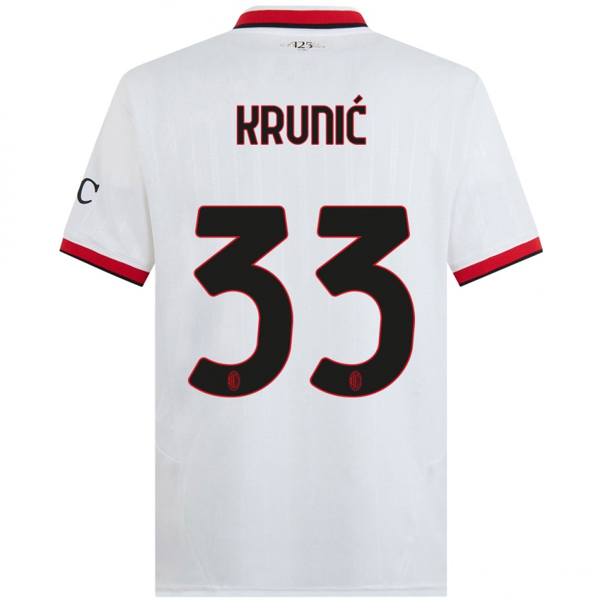 Niño Camiseta Rade Krunic #33 Blanco Negro Rojo 2ª Equipación 2024/25 La Camisa Perú