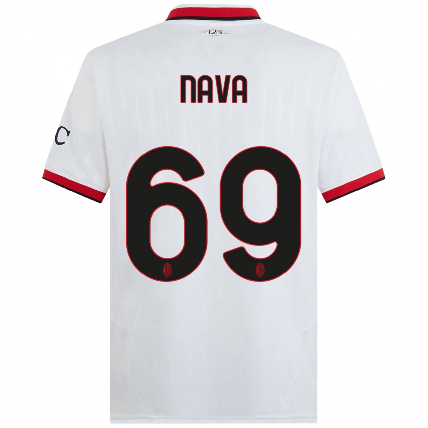 Niño Camiseta Lapo Nava #69 Blanco Negro Rojo 2ª Equipación 2024/25 La Camisa Perú